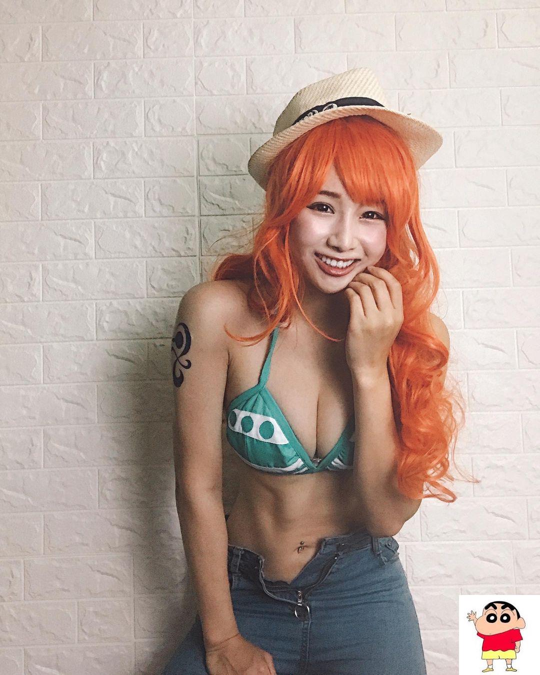 机机林少榆 极品肉体如钢铁般结实，真人版娜美丰满上围快溢出