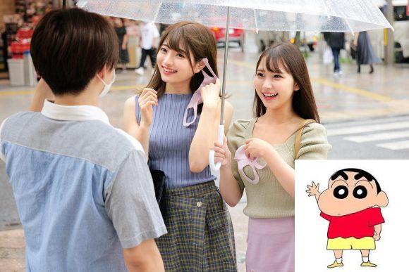 この后、童贞チンコを夺い合うことになる素人娘2名 (6P)