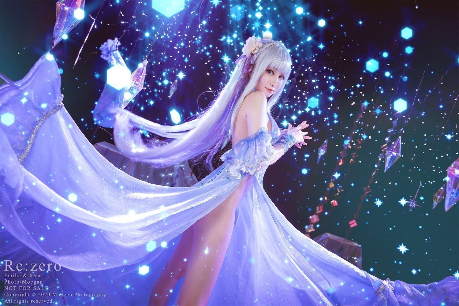 Miyana咪呀 紫玥桃 水晶连衣裙