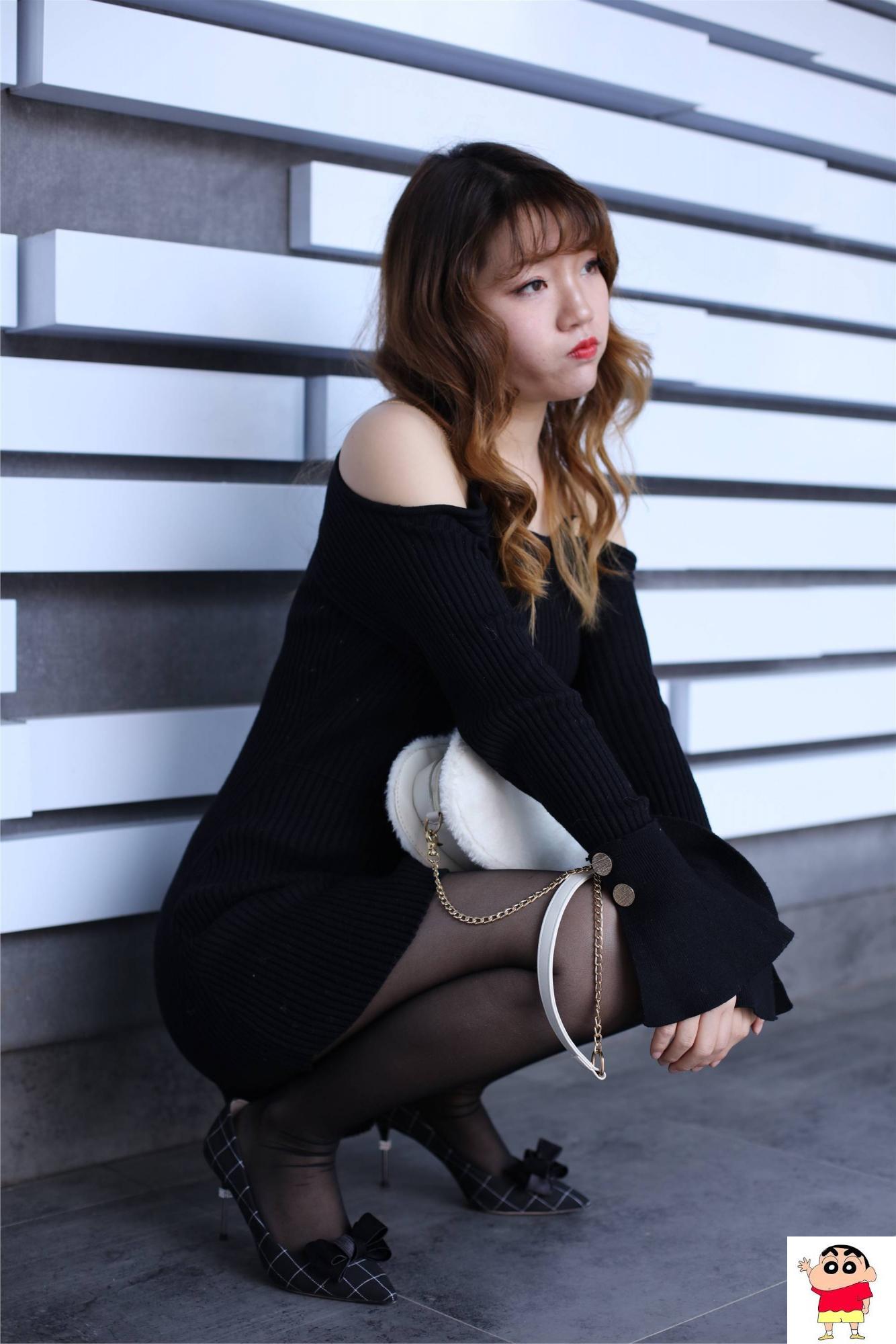 【奈丝写真】NO.065 高高-针织裙搭配黑丝【35P】