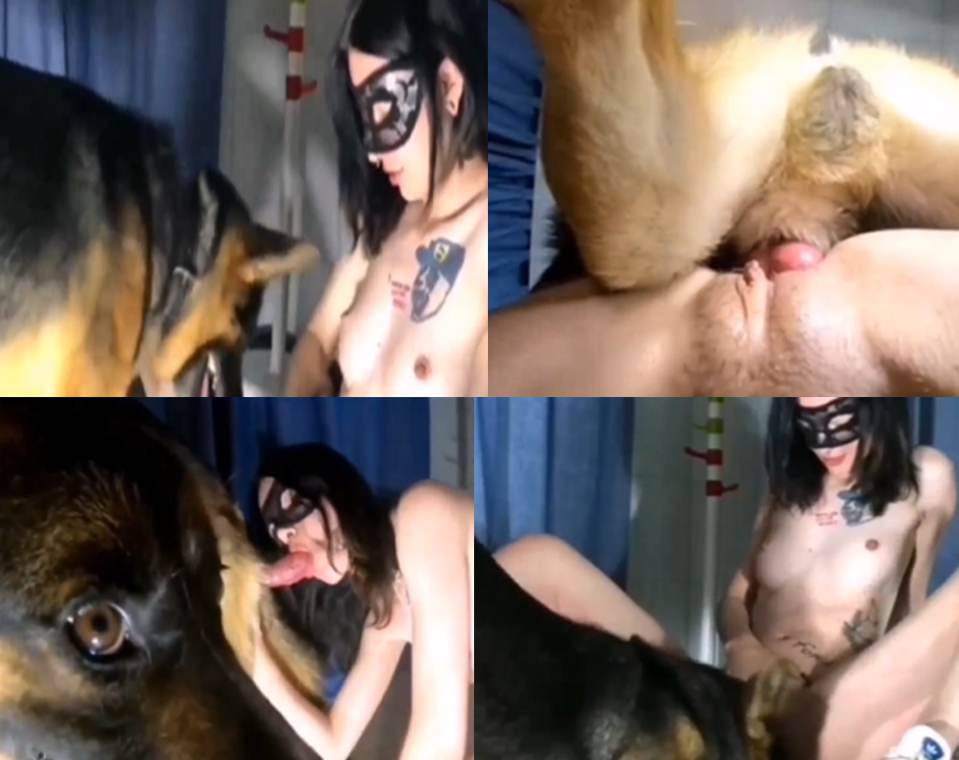 户外全裸露出漂亮又大胆的女神和狗性交