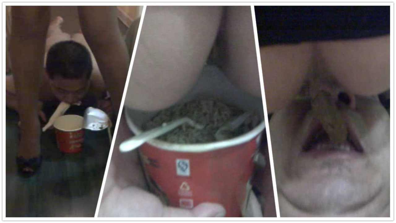 重口味黄金泡面（下）圣水泡饭 贱奴真是幸福到极致了