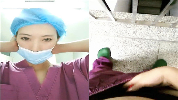 手术室小护士深夜值班大姨妈来双蛋震 爆菊喷水